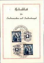 Böhmen und Mähren 53 Zf auf Gedenkblatt Königsberg #DBO78