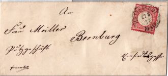 Deutsches Reich 4 auf Brief als Einzelfrankatur Kleiner Brustschild #DBP63