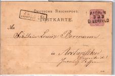 Deutsches Reich P 12 als Ganzsache Bahnpoststempel Aachen #DBP72