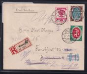 Deutsches Reich 107-109 auf Brief Einschreiben Weimar #DBQ64
