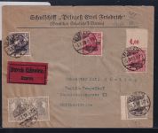 Deutsches Reich 105 c, 106 a u.a. auf Brief Eilbote Express #DBQ76
