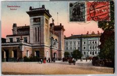 Saargebiet 50, 59 auf Ansichtskarte Saarbrücken Bahnhof #DCG71