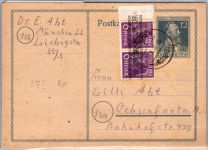 Alliierte Bestzung 37 I im Paar als Ganzsache Zusatzfrankatur #DCH14