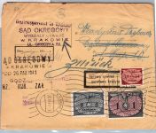 Generalgouvernement Dienstmarken 2, 13, 21 auf Brief Krakau #DCH60