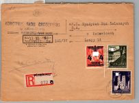 Generalgouvernement 18, 49, 50 auf Brief Einschreiben Krakau #DCH61