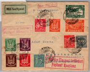 Deutsches Reich ex Holztaube I-III auf Brief Flugpost München - Konstanz #DCH74