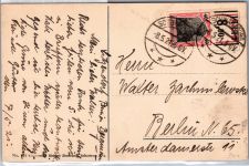 Deutsches Reich 90 b II W OR auf Postkarte gepr. Jäschke BPP #DCI80