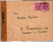 Bi-Zone 7 als Paar auf Brief mit Zensurstempel #DCI88