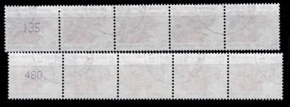 BRD Bund 2224-2325 R 5er Streifen gestempelt Rollenmarke SWK #DES73