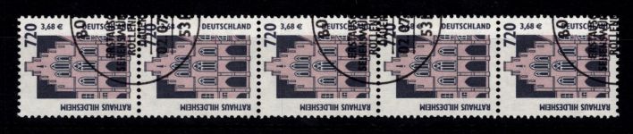 BRD Bund 2197 R 5er Streifen gestempelt Rollenmarke SWK #DES75