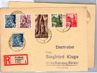 Französische Zone Baden 1-13 auf 2 Karten Einschreiben #DET69