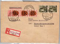 Saarland 211 mit Zuf Fr. Zone auf Brief als Mischfrankatur Einschreiben #DET93