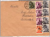 Saarland 226-229 II auf Brief als Mischfrankatur portogerecht #DET95