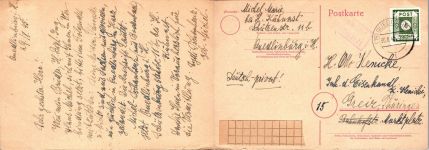 Alliierte Besetzung Lot Freistempel auf Brief Gebühr bezahlt #DEO73