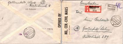 Alliierte Besetzung Lot Freistempel auf Brief Gebühr bezahlt #DEO73