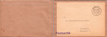 Alliierte Besetzung Lot Freistempel auf Brief Gebühr bezahlt #DEO73