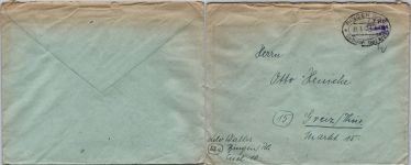 Alliierte Besetzung Lot Freistempel auf Brief Gebühr bezahlt #DEO73