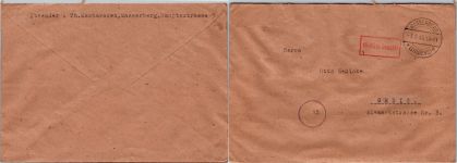 Alliierte Besetzung Lot Freistempel auf Brief Gebühr bezahlt #DEO73