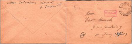 Alliierte Besetzung Lot Freistempel auf Brief Gebühr bezahlt #DEO73