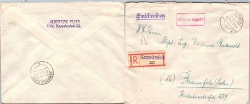 Alliierte Besetzung Lot Freistempel auf Brief Gebühr bezahlt #DEO73