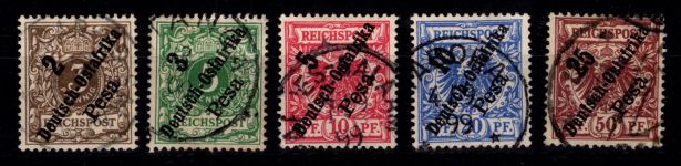 Deutsche Kolonien Ostafrika 6-10 gestempelt geprüft BPP #DFO00