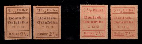 Deutsche Kolonien Ostafrika III/IV /Typ I/II postfrisch gepr. Jäschke BPP #DFO53
