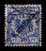 Deutsche Kolonien Karolinen 4 I gestempelt signiert Bühler #DFQ62
