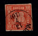 Bayern 13 b gestempelt doppelt geprüft Brettl BPP #DCC47