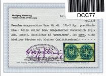 Preußen 17 b gestempelt als Paar, Befund Flemming #DCC77