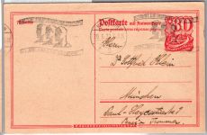 Deutsches Reich P 145 F A als Ganzsache als Ortskarte München #DEU52