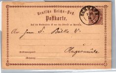 Deutsches Reich P 1 als Ganzsache nachverwendeter Preußen Stempel #DEU91