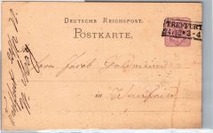 Deutsches Reich P 5 als Ganzsache nachverwendeter Preußen Stempel #DEU93