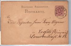 Deutsches Reich P 5 als Ganzsache nachverwendeter Preußen Stempel #DEU95