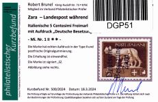 Deutsche Besetzung Zara 1 II postfrisch Befund Brunel VP #DGP51