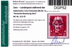 Deutsche Besetzung Zara 12 II postfrisch Befund Brunel VP #DGP52