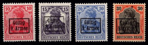 Deutsche Besetzung 9. Armee 1-4 postfrisch geprüft Dr. Hochstädter BPP #DGR28