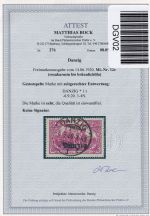 Danzig 12 c gestempelt Fotoattest 2021 Bock BPP #DGV02