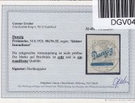 Danzig 32 gestempelt Fotobefund Gruber BPP #DGV04
