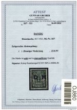 Danzig Dienstmarken 37 gestempelt neues Attest Gruber BPP #OJ860