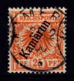 Deutsche Kolonien Kamerun 5 b gestempelt geprüft Steuer BPP #DHC86
