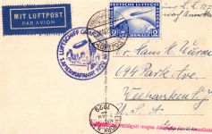 Deutsches Reich 423 auf Postkarte Zeppelinfahrt LZ 127 #DHX43