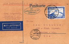 Deutsches Reich 423 auf Postkarte Zeppelinfahrt LZ 127 #DHX47