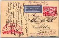 Deutsches Reich 456 auf Postkarte Zeppelinfahrt LZ 127 #DHX55