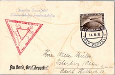 Deutsches Reich 498 auf Brief Zeppelinfahrt LZ 127 #DHX66