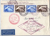 Deutsches Reich 438, 439 per 2 auf Brief Zeppelinfahrt LZ 127 #DHX73
