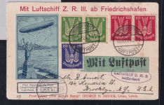 Deutsches Reich 344, 345, 346 auf Brief Zeppelinfahrt LZ 126 #DHX78