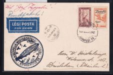 Ungarn 431, 478 auf Postkarte Zeppelinfahrt LZ 127 #DHX92