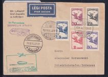Ungarn 435-437, 469-470 auf Brief Zeppelinfahrt LZ 127 #DHX94