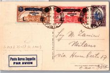 San Marino 195, 196 u.a auf Postkarte Zeppelinfahrt LZ 127 #DHY16