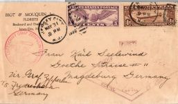 USA 327 u.a. auf Brief Zeppelinfahrt LZ 127 #DHY22